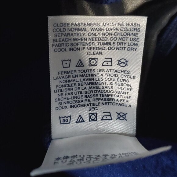 Lands End Mens Jacket XL Blue Full Zip Active Activewear Fleece Lined Light Wt - Picture 5 of 7